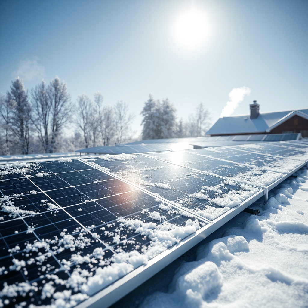 Fotovoltaika v Zimě: Jak Mrazivé Dny Zvyšují Účinnost Solárních Panelů a Co Dělat s Ledovkou?