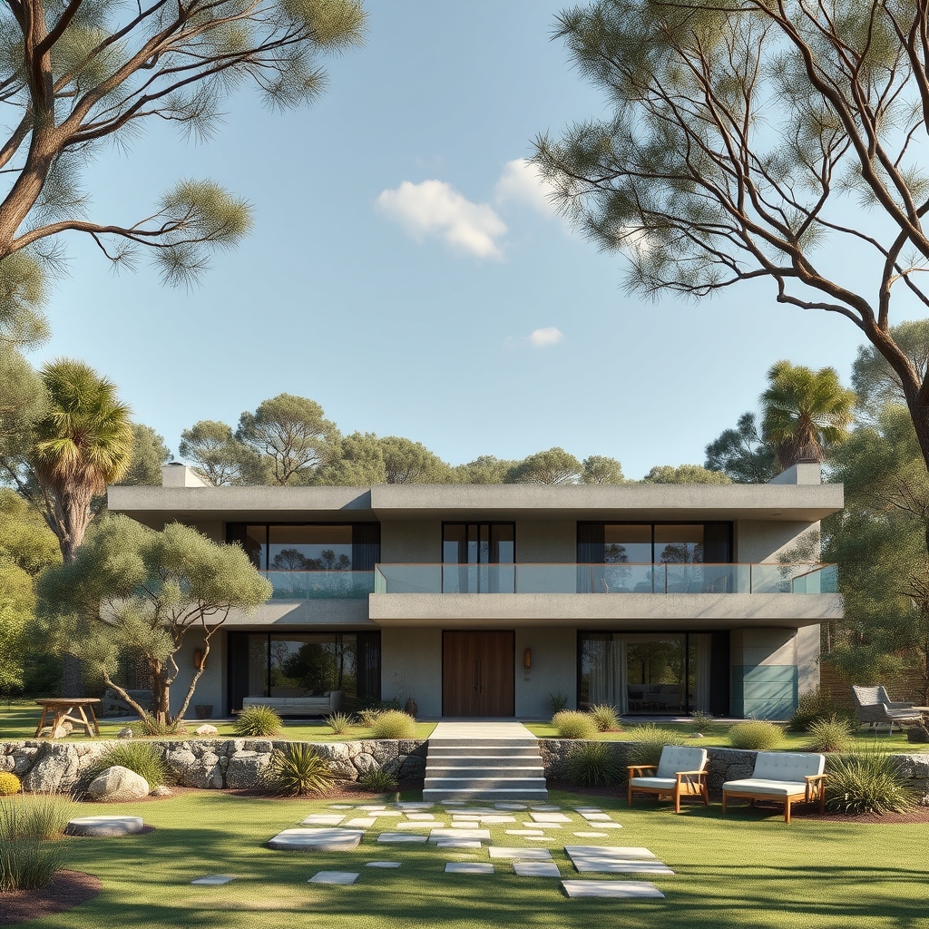 Udržitelný dům z betonu a cypřišového dřeva: Inspirace pro zelený bydlení