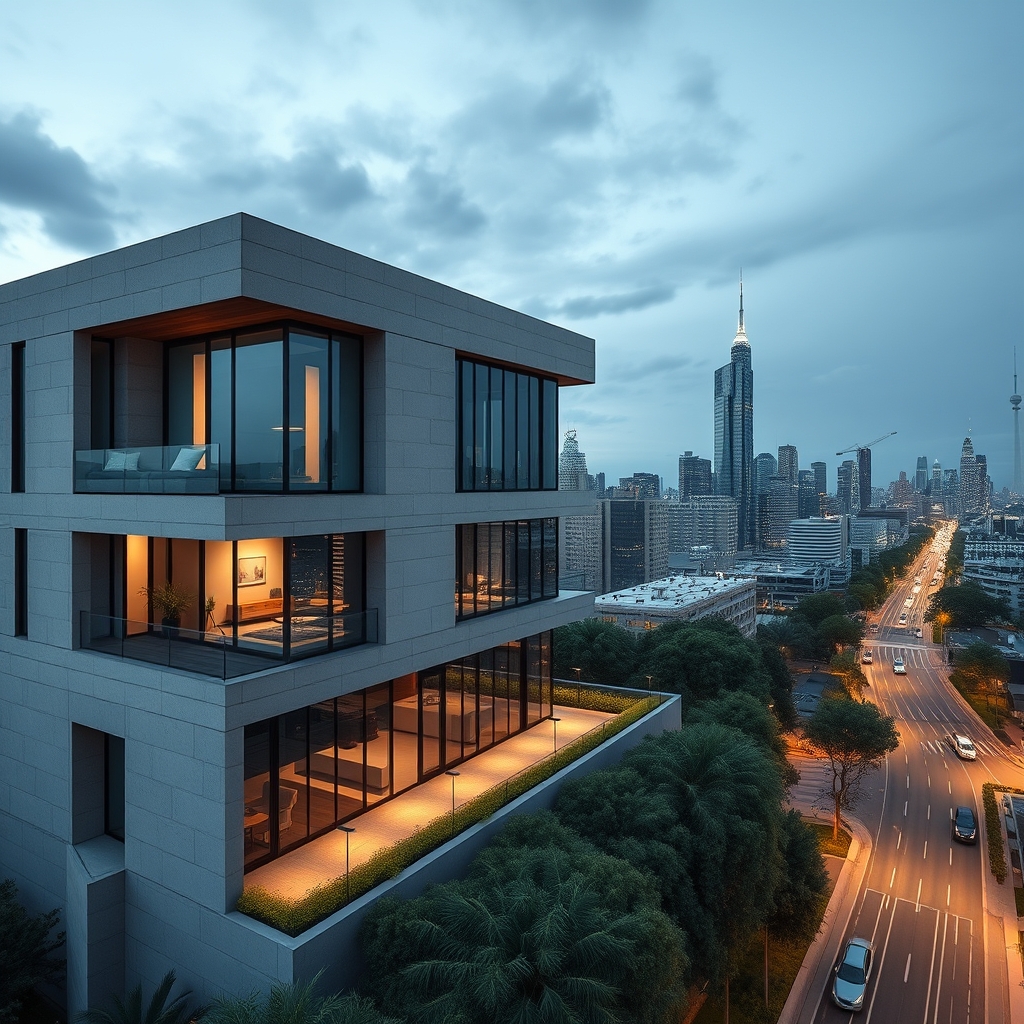 Nadčasová rezidence s panoramatickým výhledem na město