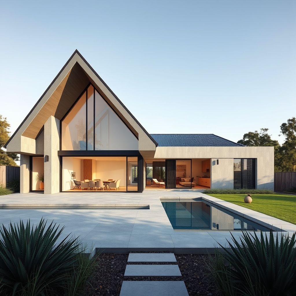 Udržitelný dům z betonu a cypřišového dřeva – Inspirace pro budoucí bydlení