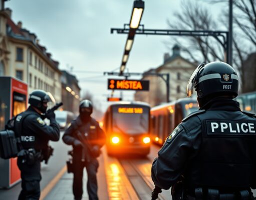 Policejní manévry v centru Prahy: Zasahování u stanice metra Můstek.